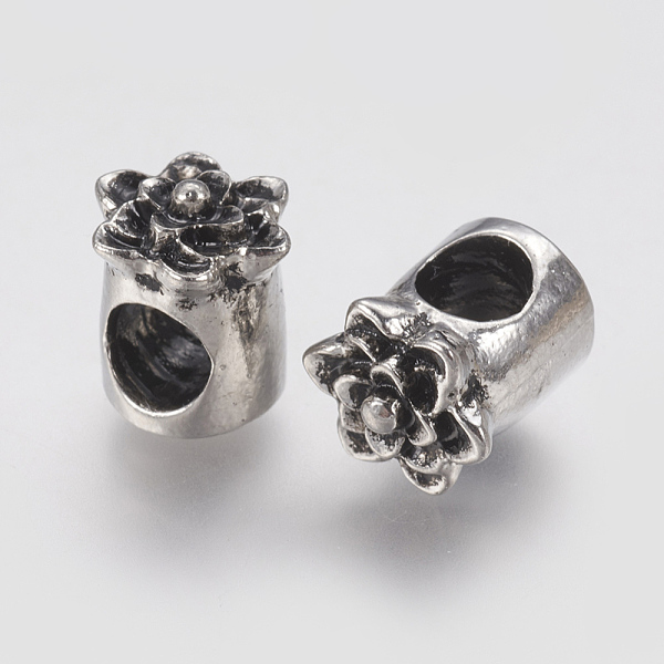 

PandaHall Ion Plating(IP) 304 Stainless Steel European Beads, Flower, Large Hole Beads, Antique Silver, 8x11mm, Hole: 5mm 304 Stainless...