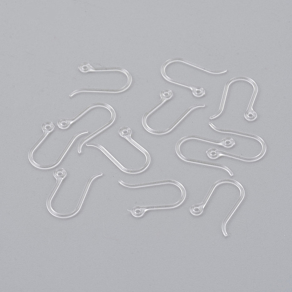 

PandaHall Resin Earring Hooks, Ear Wire, with Horizontal Loop, Clear, 12x9mm, Hole: 0.8mm, Pin: 0.5mm Resin Clear