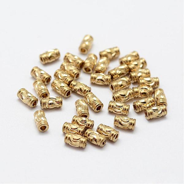 

PandaHall Brass Corrugated Beads, Nickel Free, Column, Raw(Unplated), 5x3mm, Hole: 1.5mm Brass Column