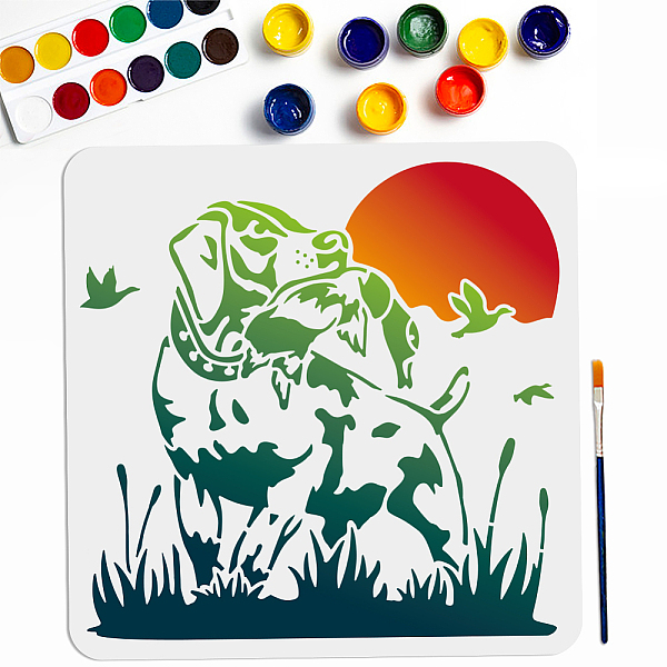 

PandaHall MAYJOYDIY US 1Pc PET Hollow Out Drawing Painting Stencils, for DIY Scrapbook, Photo Album, with 1Pc Art Paint Brushes, Dog...