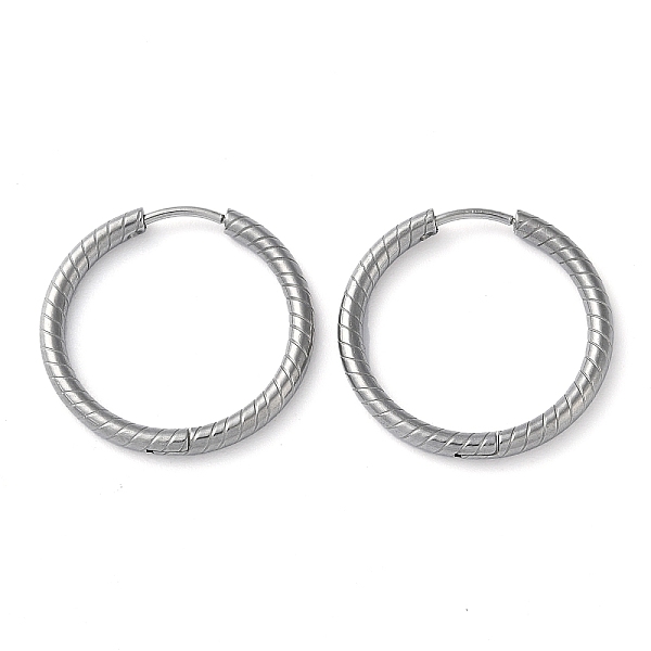 

PandaHall 304 Stainless Steel Huggie Hoop Earrings, Stainless Steel Color, 24.5x25x2.5mm 304 Stainless Steel