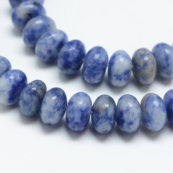 

PandaHall Natural Blue Spot Jasper Bead Strands, Rondelle, 8x5mm, Hole: 1mm, about 75pcs/strand, 14.9 inch Blue Spot Jasper Rondelle