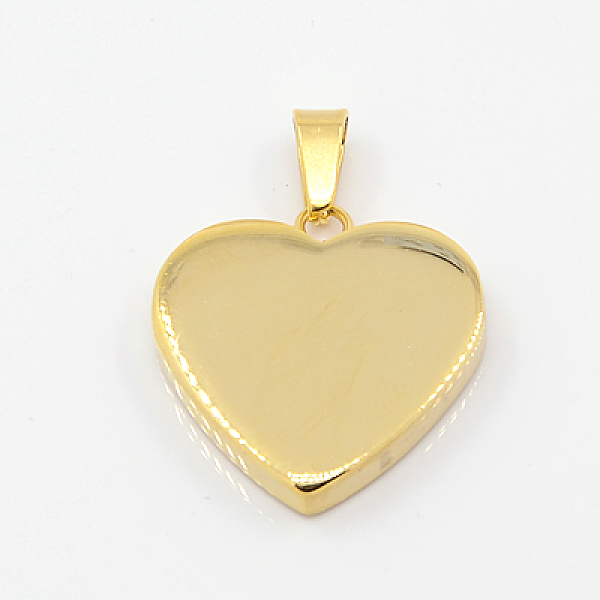 PandaHall Fashionable 304 Stainless Steel Stamping Blank Tag Pendants, Heart, Golden, 23~25x22x4mm, Hole: 3x6mm 304 Stainless Steel Heart