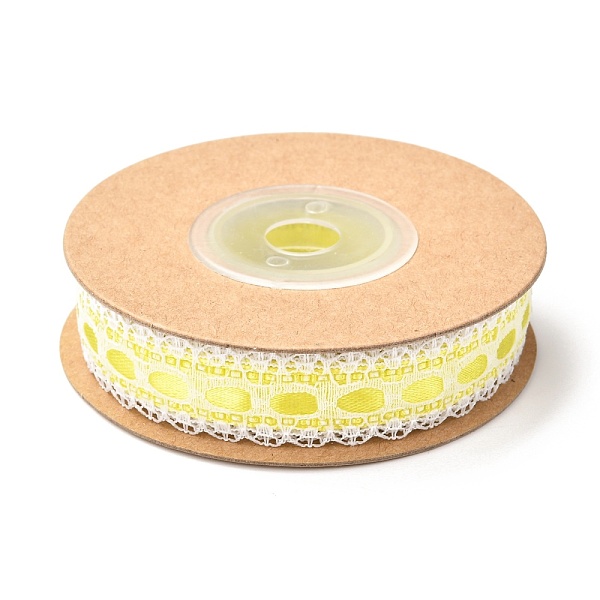 

PandaHall Polyester Ribbon with Flower Edge Trimming, Teardrop Pattern, for Gifts Wrapping Party Decorating, Yellow, 5/8 inch(15mm), about...