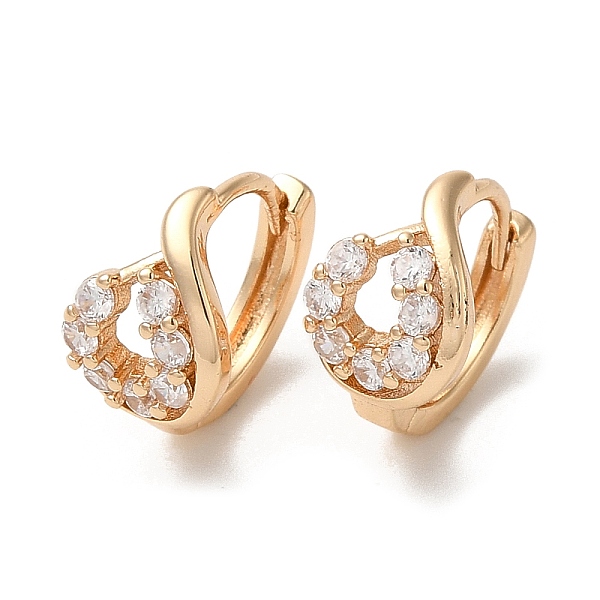 

PandaHall Brass Micro Pave Clear Cubic Zirconia Hoop Earrings for Women, Hollow Teardrop, Light Gold, 12x13.5x8mm Brass Teardrop Clear