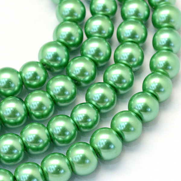 

PandaHall Baking Painted Pearlized Glass Pearl Round Bead Strands, Medium Sea Green, 10~11mm, Hole: 1.5mm, about 80~85pcs/strand, 31.4...