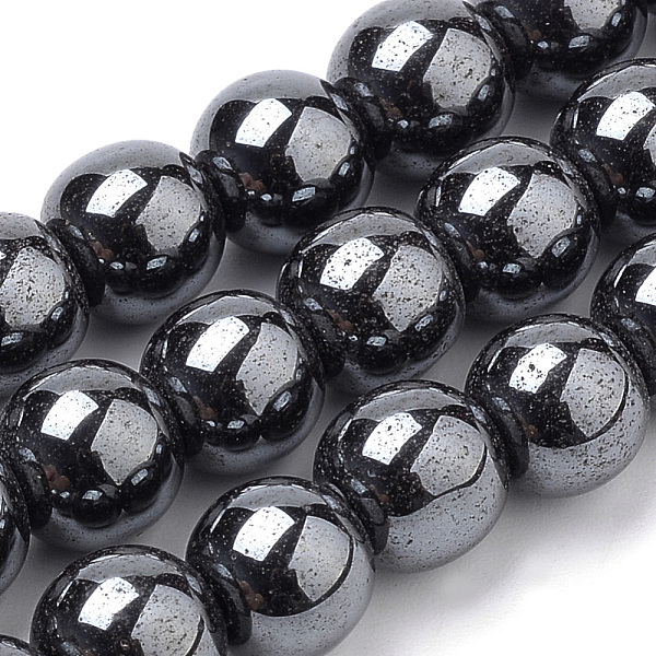 

PandaHall Non-magnetic Synthetic Hematite Beads Strands, Round, 4mm, Hole: 1mm, about 90pcs/strand, 15.7 inch Non-magnetic Hematite Round