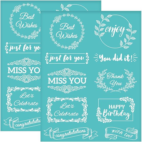 

PandaHall Self-Adhesive Silk Screen Printing Stencil, for Painting on Wood, DIY Decoration T-Shirt Fabric, Turquoise, Word, 280x220mm...