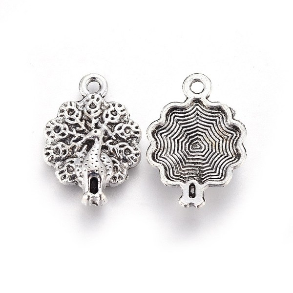 

PandaHall Tibetan Style Zinc Alloy Pendants, Peacock, Antique Silver, 20.5x14.5x4mm, Hole: 1.6mm Alloy Peacock