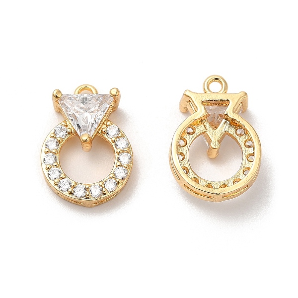

PandaHall Plating Brass Micro Pave Cubic Zirconia Pendant, with Glass, Ring with Rectangle, Real 18K Gold Plated, 15x10.5x5mm, Hole: 1.2mm..., Clear