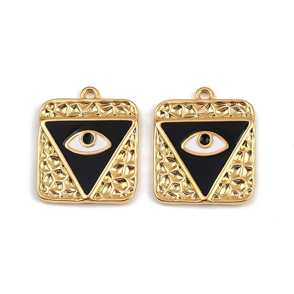 304 Stainless Steel Black Enamel Pendants