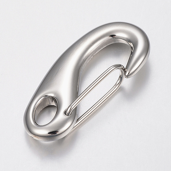

PandaHall 304 Stainless Steel Push Gate Snap Keychain Clasp Findings, Stainless Steel Color, 41x19x8.5mm 304 Stainless Steel Others