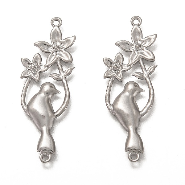 

PandaHall 304 Stainless Steel Filigree Joiners Links, Flower & Bird, Stainless Steel Color, 38x13x1.5mm, Hole: 1.2mm 304 Stainless Steel...