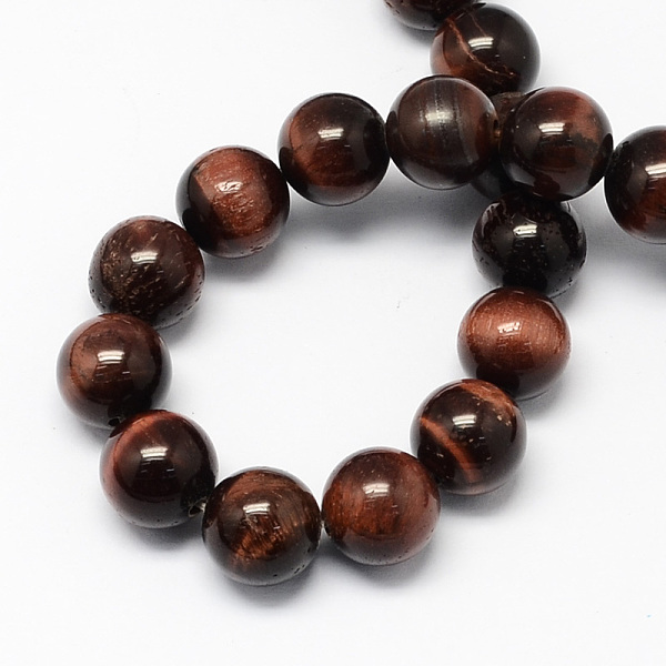 

PandaHall Natural Red Tiger Eye Stone Bead Strands, Dyed, Round, 10mm, Hole: 1mm, about 38pcs/strand, 14.9 inch Tiger Eye Round Brown