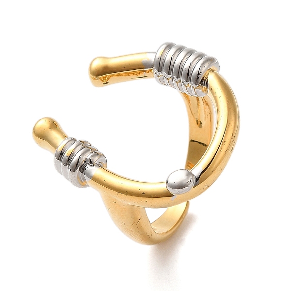 U-Shape Brass Open Cuff Rings For Women