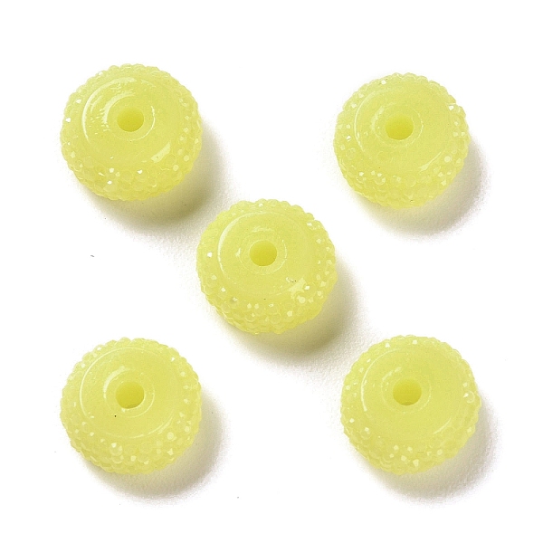 

PandaHall Opaque Resin Beads, Textured Rondelle, Lemon Chiffon, 12x7mm, Hole: 2.5mm Resin Rondelle