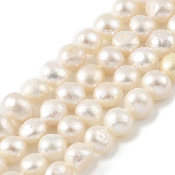 

PandaHall Natural Cultured Freshwater Pearl Beads Strands, Two Sides Polished, Old Lace, 5~6mm, Hole: 0.5mm, about 31pcs/strand, 6.89''...