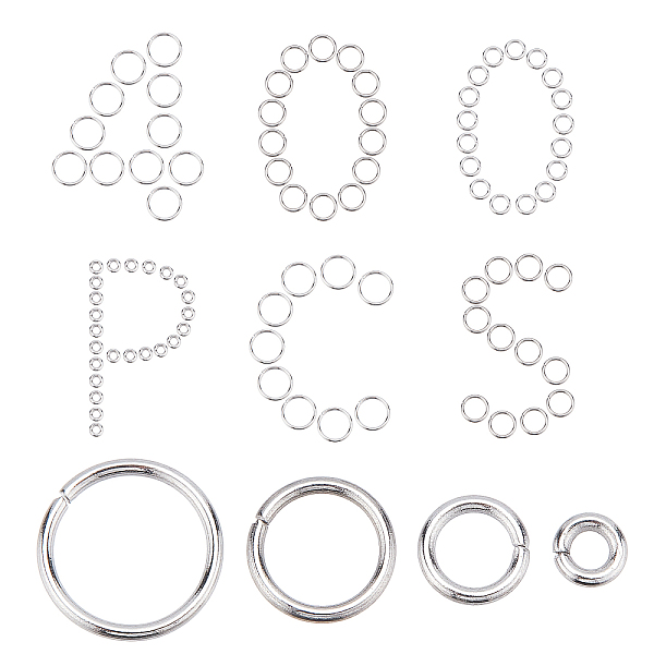 

PandaHall SUNNYCLUE 1 Box 400PCS 304 Stainless Steel Thick Strong Jump Rings Silver Metal Rings Craft Polished Smooth Connector Jump Rings...