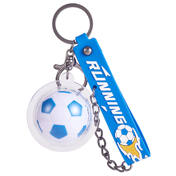 

PandaHall Soccer Keychain Cool Soccer Ball Keychain with Inspirational Quotes Mini Soccer Balls Team Sports Football Keychains for Boys..., Blue