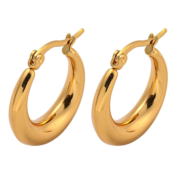 

PandaHall Vacuum Plating 202 Stainless Steel Hoop Earring, with 304 Stainless Steel Pins, Golden, 23.5x5.5mm 202 Stainless Steel
