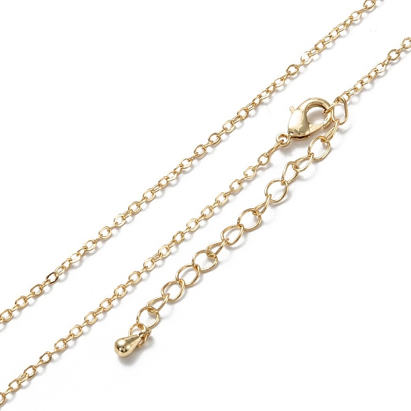 

PandaHall Brass Cable Chain Necklaces, Long-Lasting Plated, Real 18K Gold Plated, 16.34 inch(41.5cm) Brass