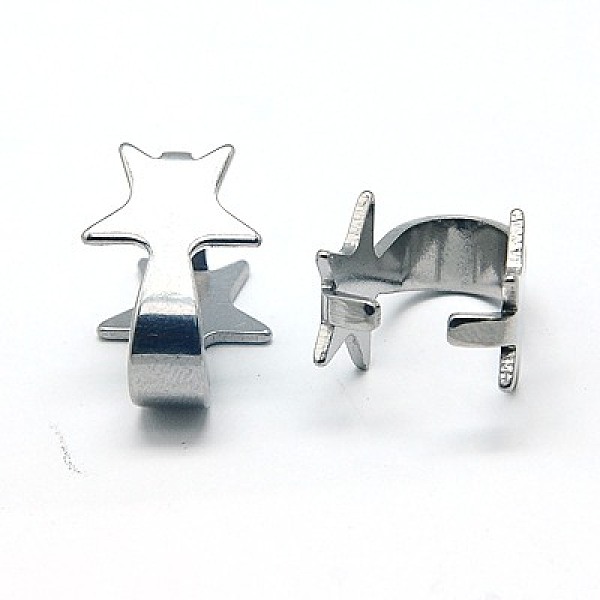 

PandaHall 304 Stainless Steel Snap on Bails, Stainless Steel Color, 15.5x11mm, Pin: 2x1mm 304 Stainless Steel