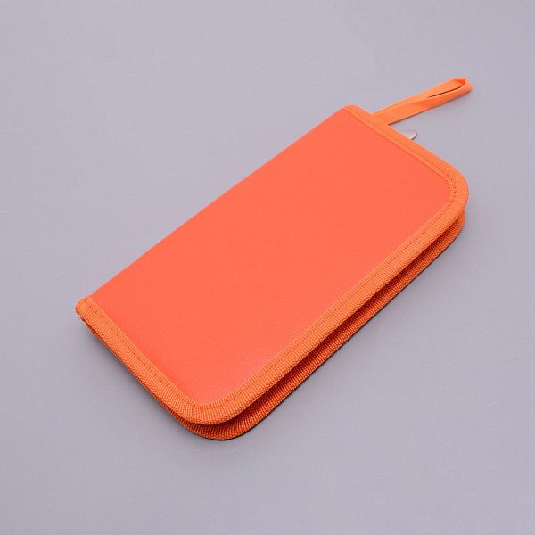

PandaHall PU Leather Tools Stroage Bag, with Zipper, Rectangle, Orange Red, 9-1/8x4-1/2 inch(23x11.5cm) Cloth