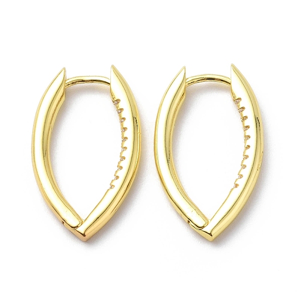 

PandaHall Clear Cubic Zirconia Horse Eye Hoop Earrings, Brass Jewelry for Women, Real 18K Gold Plated, 29.5x16x2.5mm, Pin: 1mm Cubic...