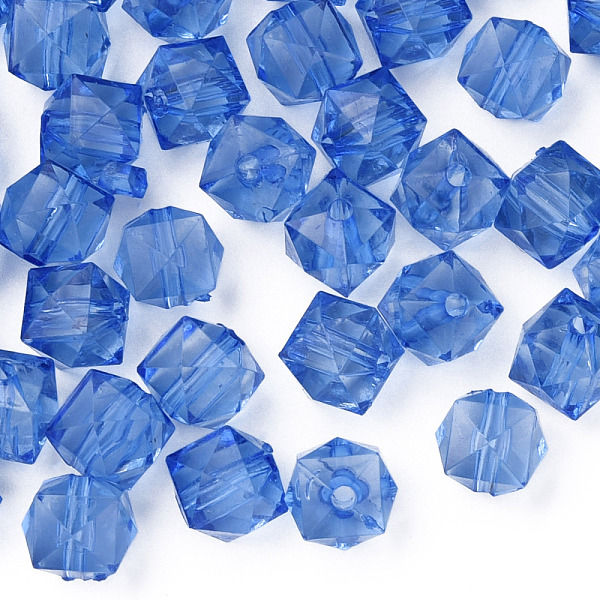 

PandaHall Transparent Acrylic Beads, Faceted, Cube, Cornflower Blue, 10x11x11mm, Hole: 2mm, about 670pcs/500g Acrylic Cube