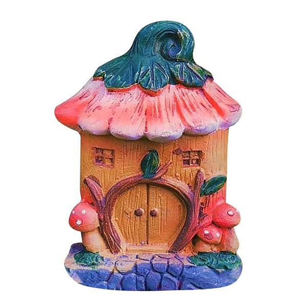 PandaHall Wood Elf Fairy Door Figurines Ornaments, for Garden Courtyard Tree Decoration, Light Salmon, 100x70mm Wood Others