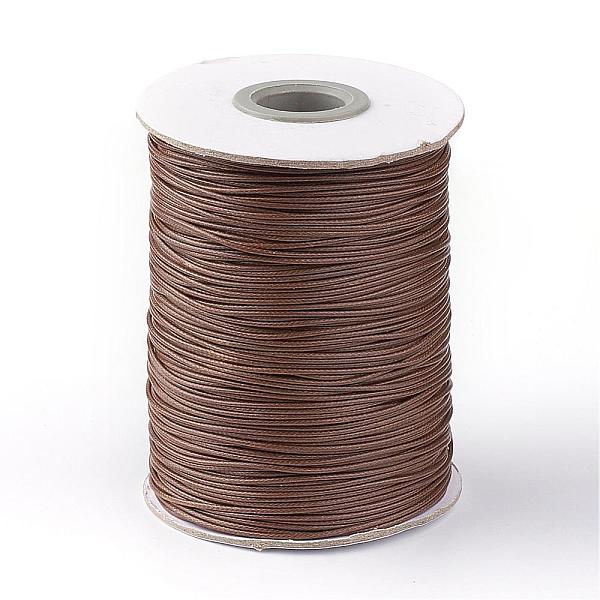 

PandaHall Korean Waxed Polyester Cord, Sienna, 1mm, about 85yards/roll Waxed Polyester Cord Round Brown