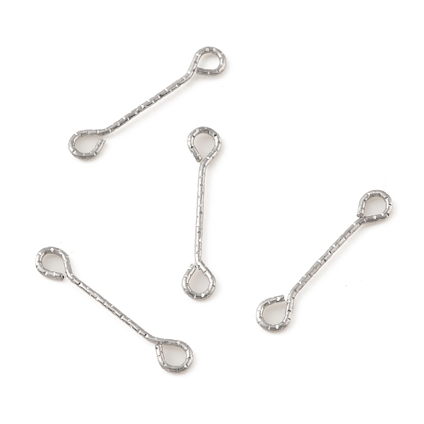 

PandaHall 316 Surgical Stainless Steel Eye Pins, Double Sided Eye Pins, Stainless Steel Color, 24 Gauge, 20x3.5x0.5mm, Hole: 2.4X1.8mm 316...