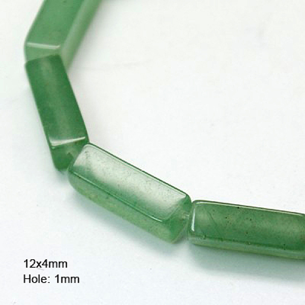 

PandaHall Natural Green Aventurine Beads Strands, Cuboid, Medium Sea Green, 12x4x4mm, Hole: 1mm Green Aventurine Cuboid Green