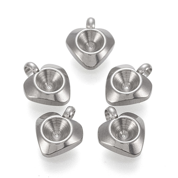 

PandaHall 202 Stainless Steel Pendant Rhinestone Settings, For Pointed Back Rivoli Rhinestone, Heart, Stainless Steel Color, Fit for 4mm...