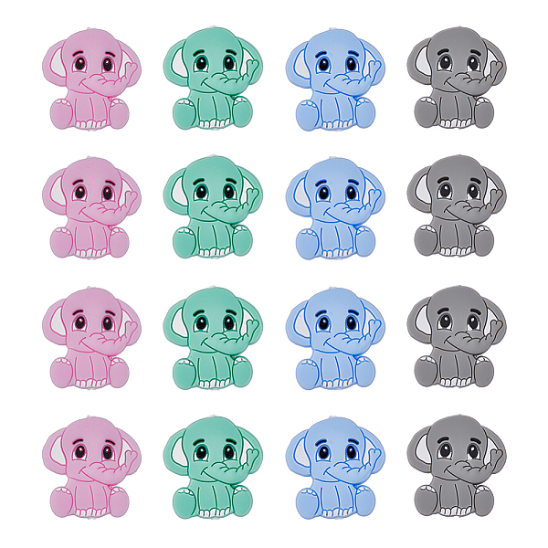 

PandaHall HOBBIESAY 16Pcs 4 Colors Food Grade Eco-Friendly Silicone Beads, Chewing Beads For Teethers, DIY Nursing Necklaces Making, Animal..., Multicolor
