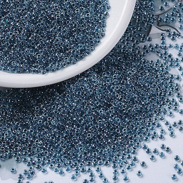 

PandaHall MIYUKI Round Rocailles Beads, Japanese Seed Beads, (RR3207) Magic Royal Aqua Lined Crystal, 11/0, 2x1.3mm, Hole: 0.8mm, about..., Cyan