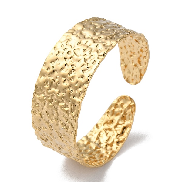 

PandaHall 304 Stainless Steel Texured Flat Cuff Bangle for Women, Real 18K Gold Plated, Inner Diameter: 2-1/8 inch(5.3cm) 304 Stainless...