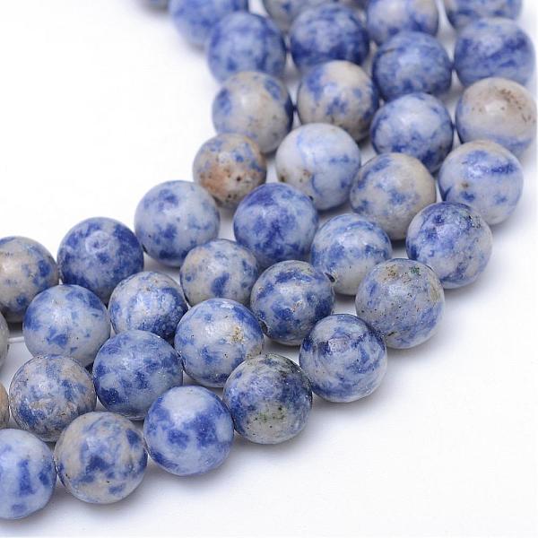 

PandaHall Round Dyed Natural Blue Spot Jasper Bead Strands, 10~11mm, Hole: 1mm, about 37pcs/strand, 15 inch Blue Spot Jasper Round