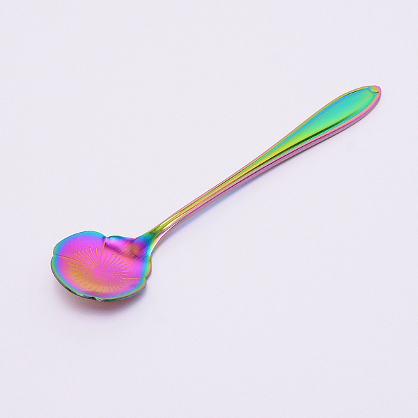 

PandaHall Stainless Steel Pansy Spoons, with Porcelain Handle, for Tableware Kitchen, Rainbow Color, 126x28x8mm Stainless Steel Flower