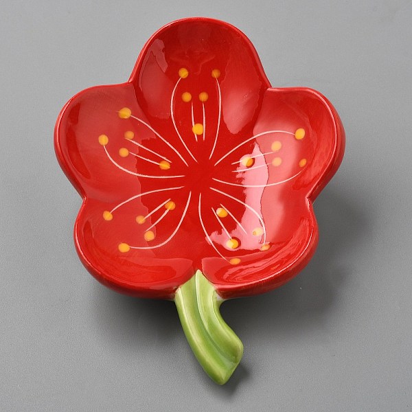 Porte-savon en céramique en forme de fleur