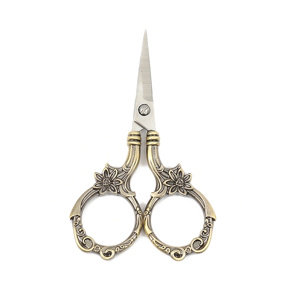 

PandaHall Stainless Steel Flower Scissors, Embroidery Scissors, Sewing Scissors, with Zinc Alloy Handle, Antique Bronze & Stainless steel...