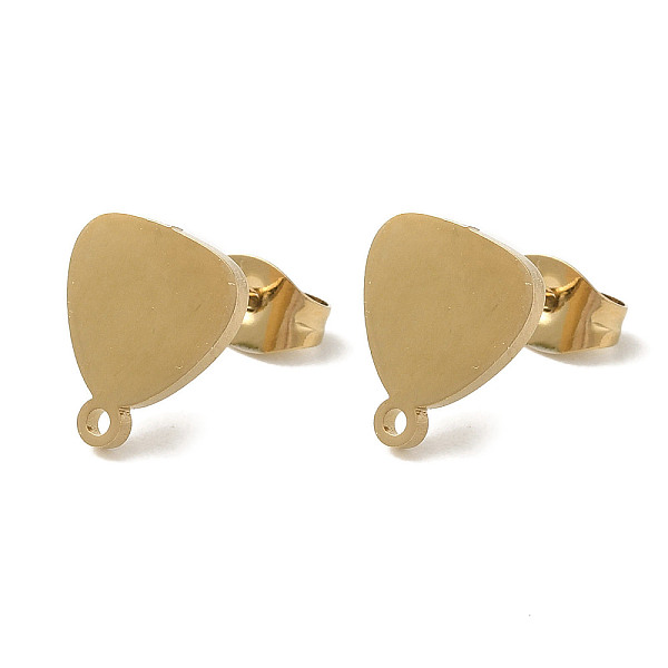 

PandaHall Ion Plating(IP) 304 Stainless Steel Stud Earring Findings, Triangle, Golden, 11x9mm, Hole: 1.2mm, Pin: 11x0.7mm 304 Stainless...
