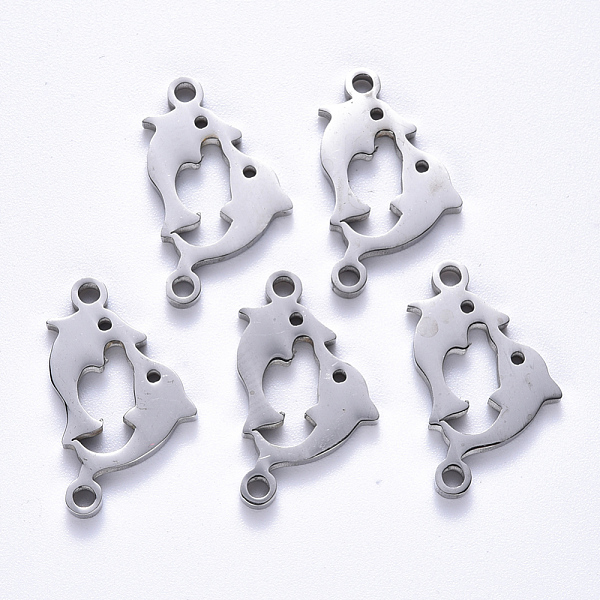 

PandaHall 201 Stainless Steel Links Connectors, Laser Cut, Dolphin Shape, Stainless Steel Color, 20.5x13x1.5mm, Hole: 1.6mm 201 Stainless...