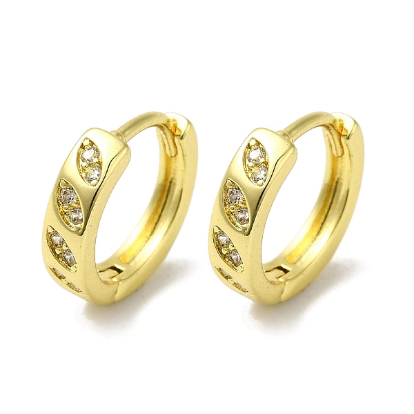 

PandaHall Rack Plating Brass Micro Pave Clear Cubic Zirconia Huggie Hoop Earrings for Women, Real 18K Gold Plated, 13x3.5mm Cubic Zirconia...