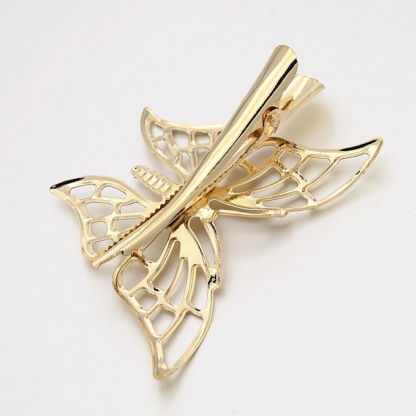 Iron Filigree Butterfly Alligator Hair Clip Findings