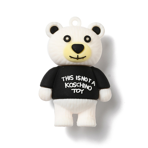 

PandaHall PVC Plastic Cartoon Big Pendants, Little Bear with Word Charms, for DIY Keychain Making, White, 52x34.5x20mm, Hole: 2.7mm PVC Bear...