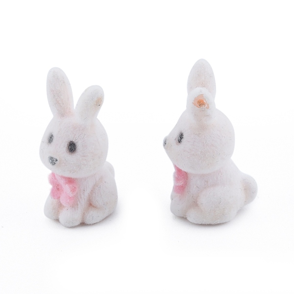 

PandaHall Opaque Resin Pendants, Flocky Rabbit Charm, White, 27~27.5x12x15~16mm, Hole: 0.9mm Resin Rabbit White