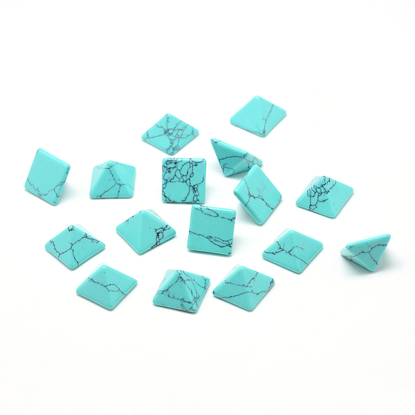 

PandaHall Dyed Synthetic Turquoise Gemstone Cabochons, Pyramid, 14x14x10mm Synthetic Turquoise Pyramid