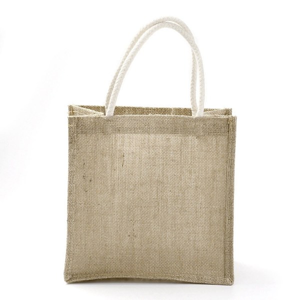 

PandaHall Jute Portable Shopping Bag, Reusable Grocery Bag Shopping Tote Bag, Tan, 25.5x25x1.1cm Cloth None Orange