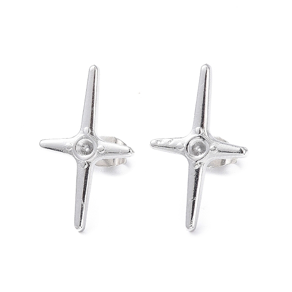

PandaHall 304 Stainless Steel Cross Stud Earring Findings, Earring Settings for Rhinestone, Stainless Steel Color, Fit for: 2.5mm rhinestone...